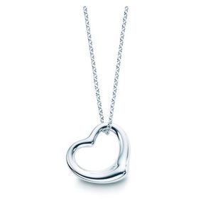 NWB Sparkle & Shine Sterling Silver 925 Open Heart Pendant Necklace